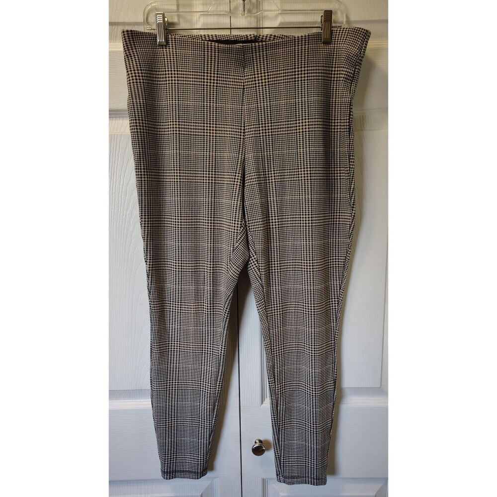 Jules & Leopold Black & Ivory Plaid Pull-On Ankle Pants XL